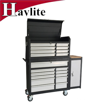 72" newest stainless steel plate tool chest with bamboo top